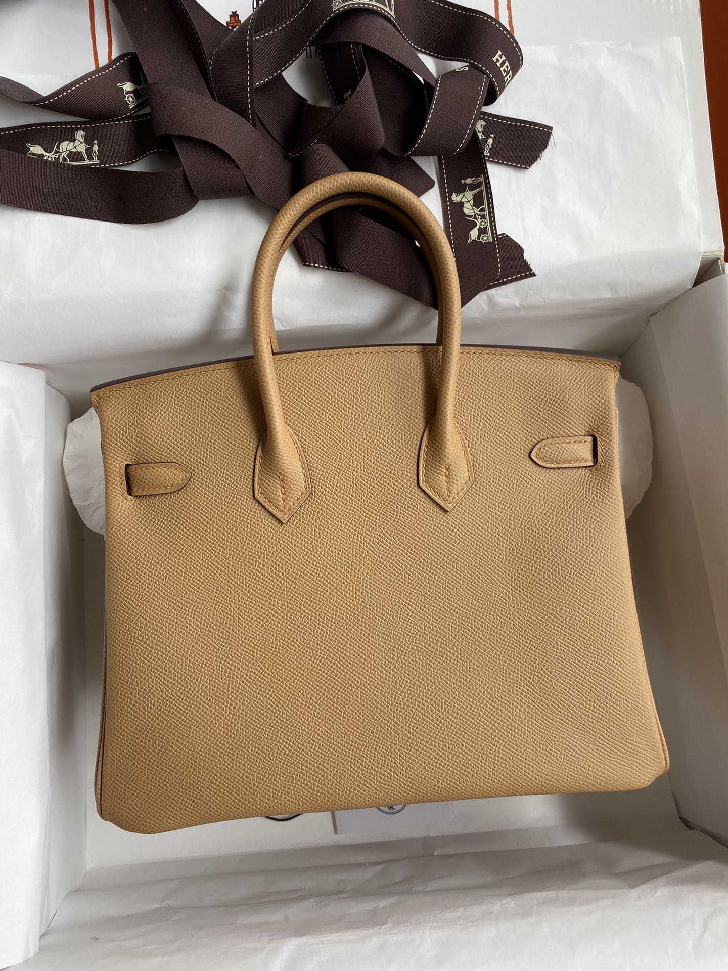 Hermes Birkin 25CM Epsom Leather Handbag Light Brown